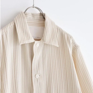 nonnotte Random Stripe Cord Jacquard Draping Half Sleeve Shirt Type D